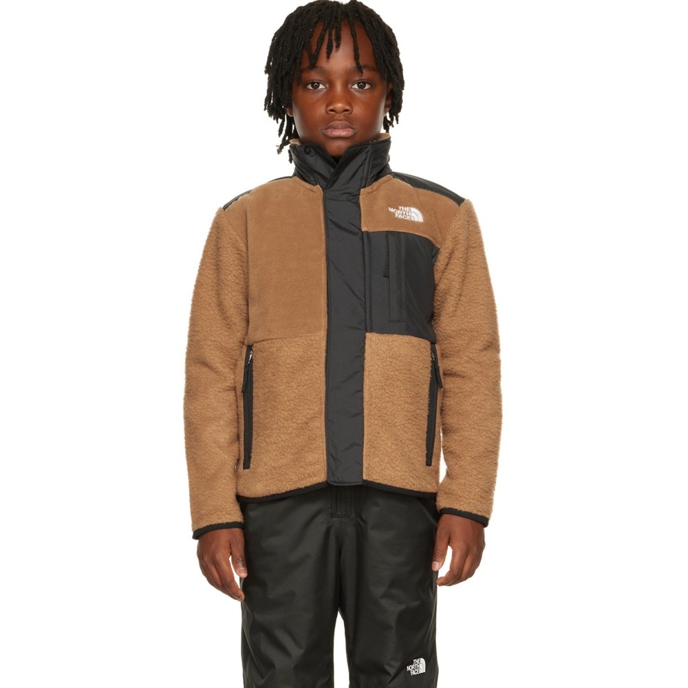 The North Face Forrest Fleece Jacket Sherpa Hooded XL 14 16 Brown Black Gorpcore